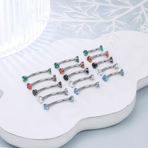 Ruifan 16g Rook Piercing Jewelry Titanium titanium داخليًا ملولبًا CZ حاجب الحاجز الحاجب Tragus Helix Conch Loble أقراط Lip Rings مجوهرات ثقب للجسم للنساء الرجال 6 مم 10 مم 10 مم 10 ملم in Saudi Arabia