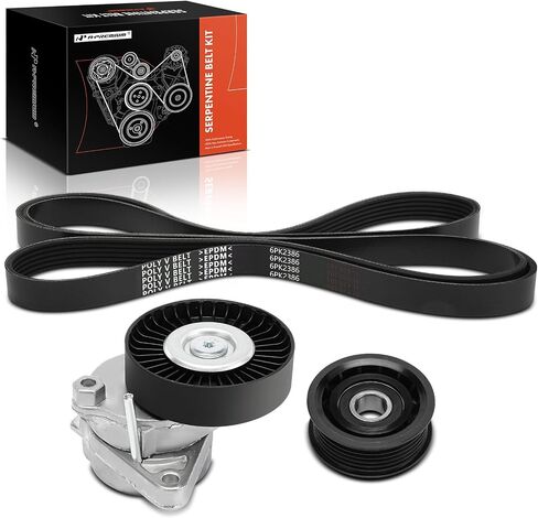A-Premium Engine Serpentine Belt Drive Kit Compatible with Mercedes-Benz C240, C55 AMG, E320, E500, S430, S500, CLS500, G500, SL500, SLK55 AMG, CL500, CLK320 - SOHC V6 2.6L 3.2L, V8 5.0L 5.4L 5.5L in Saudi Arabia