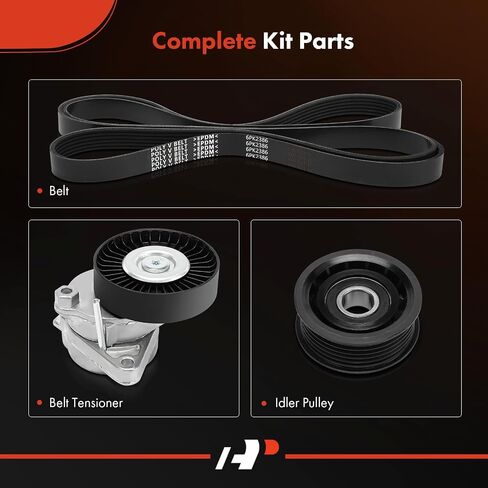 A-Premium Engine Serpentine Belt Drive Kit Compatible with Mercedes-Benz C240, C55 AMG, E320, E500, S430, S500, CLS500, G500, SL500, SLK55 AMG, CL500, CLK320 - SOHC V6 2.6L 3.2L, V8 5.0L 5.4L 5.5L in Saudi Arabia