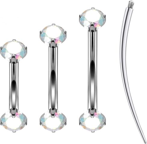 Ruifan 16g Rook Piercing Jewelry Titanium titanium داخليًا ملولبًا CZ حاجب الحاجز الحاجب Tragus Helix Conch Loble أقراط Lip Rings مجوهرات ثقب للجسم للنساء الرجال 6 مم 10 مم 10 مم 10 ملم in Saudi Arabia