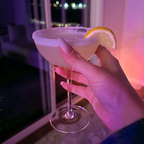 The Remy Coupe - Set of 4, 8oz Handblown Premium Crystal Martini Glasses for Cocktail, Gin & Tonic, Cosmopolitan, Manhattan, Bar, Fancy Mixology, etc. Modern Angle Drinking Glassware in Saudi Arabia