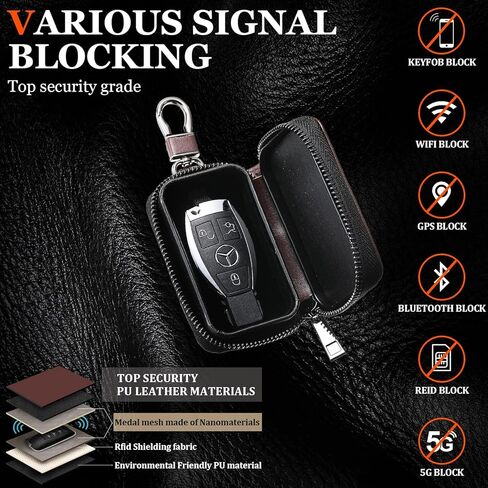 Frienda Faraday Car Key Case Protector fob for Car Carbon Carbon Auto RFID Forcing Flocing Bage Acags anti- in Kuwait