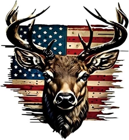 2 PCS Flag American Flag Buck Deer Sticker ، ملصق Vinyl Secal للسيارة ، الشاحنة ، الكمبيوتر ، الجدار ، أي سطح أملس نظيف in Saudi Arabia