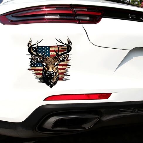2 PCS Flag American Flag Buck Deer Sticker ، ملصق Vinyl Secal للسيارة ، الشاحنة ، الكمبيوتر ، الجدار ، أي سطح أملس نظيف in Saudi Arabia