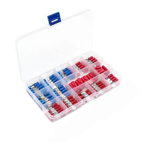 140 Pieces Assorted Spade Terminal Ring Fork Lug Crimp Butt Connector Insulated Wire and Cable Connector kit in Kuwait
