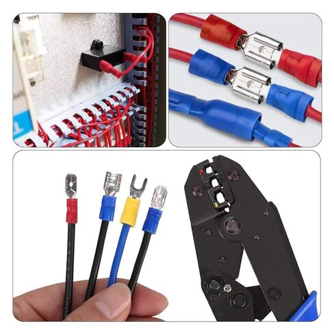140 Pieces Assorted Spade Terminal Ring Fork Lug Crimp Butt Connector Insulated Wire and Cable Connector kit in Kuwait