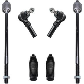 Detroit Axle - مجموعة قضبان التعادل 6pc في الفترة من 2005-2010 فورد موستانج ، 4 قضبان ربط داخلية وخارجية 2 Boots 2006 2007 2009 2009 in Saudi Arabia