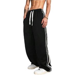 Men's Striped Stacked Sweatpants Y2k Drawstring Waist Colorblock Designer Pants Streetwear in Kuwait