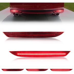 Rear Bumper Reflector Compatible with Hon-da Accord 2016-2017, [DOT] [IP67 Waterproof] Red LED Rear Bumper Reflector, Replace OEM #33505T2AA11, 33555T2AA11, 1 Pair, Red Lens in Kuwait