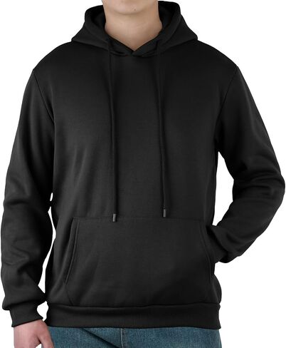 Mens Hooded Sweatshirt Casual Long Sleeve Fleece Hoodies Drawstring Workout Pullover with Kanga Pocket in Saudi Arabia