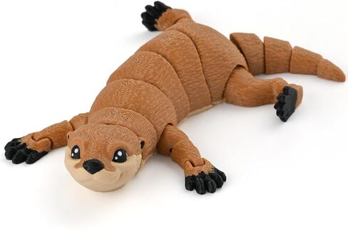 3D Printed Animal, 7" Articulated Platypus Toy, 3D Printed Toys, Flexible Animal Figurine with Hat, Realistic Desk Decor & Stress Relief Gift for Office (Platypus Toy) in Saudi Arabia