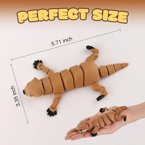 3D Printed Animal, 7" Articulated Platypus Toy, 3D Printed Toys, Flexible Animal Figurine with Hat, Realistic Desk Decor & Stress Relief Gift for Office (Platypus Toy) in Saudi Arabia
