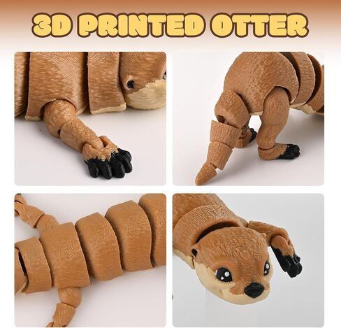 3D Printed Animal, 7" Articulated Platypus Toy, 3D Printed Toys, Flexible Animal Figurine with Hat, Realistic Desk Decor & Stress Relief Gift for Office (Platypus Toy) in Saudi Arabia