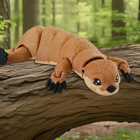 3D Printed Animal, 7" Articulated Platypus Toy, 3D Printed Toys, Flexible Animal Figurine with Hat, Realistic Desk Decor & Stress Relief Gift for Office (Platypus Toy) in Saudi Arabia