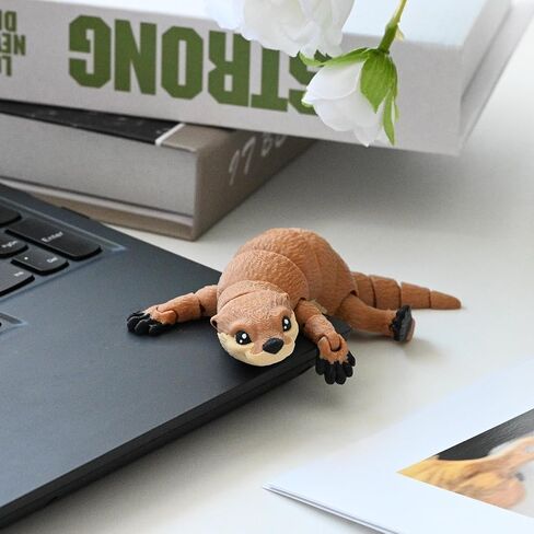 3D Printed Animal, 7" Articulated Platypus Toy, 3D Printed Toys, Flexible Animal Figurine with Hat, Realistic Desk Decor & Stress Relief Gift for Office (Platypus Toy) in Saudi Arabia