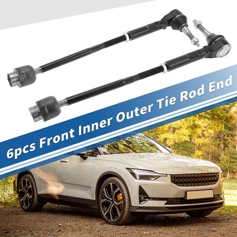 X AUTOHAUX 6pcs Front Inner Outer Tie Rod Ends Kit Suspension Steering Tie Rod End with Boot for Pontiac G6 for Chevrolet Malibu Drag Link No.ES800086 in Saudi Arabia