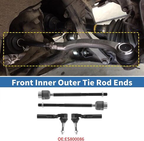X AUTOHAUX 6pcs Front Inner Outer Tie Rod Ends Kit Suspension Steering Tie Rod End with Boot for Pontiac G6 for Chevrolet Malibu Drag Link No.ES800086 in Saudi Arabia