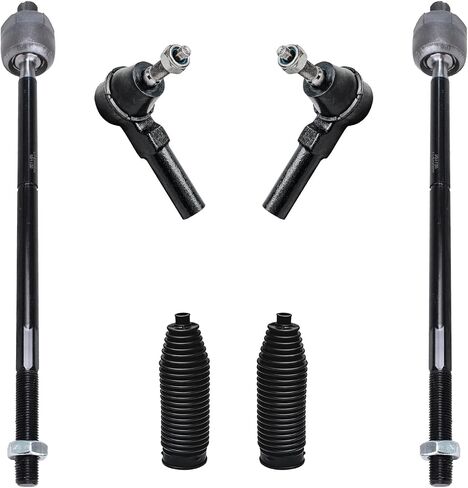 Detroit Axle - مجموعة قضبان التعادل 6pc في الفترة من 2005-2010 فورد موستانج ، 4 قضبان ربط داخلية وخارجية 2 Boots 2006 2007 2009 2009 in Saudi Arabia
