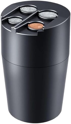 حامل العملة للسيارة ، منظم عملة محمولة للسيارات العالمية ذات السعة الكبيرة ، يناسب معظم المركبات وشاحنات الكأس ، وتخزين موزع الموزع للربع ، والبنسات ، الدايم ، النيكل (أربع عملة) in Kuwait