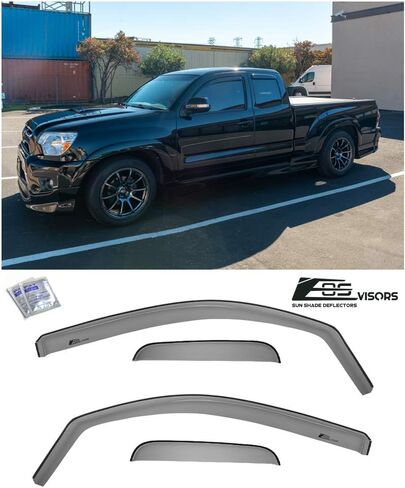 Extreme Online Store Fits All 2005-2015 Toyota Tacoma Access Cab Models | EOS Visors in-Channel Style Smoke Tinted Side Vents Window Deflectors Rain Guards in Saudi Arabia