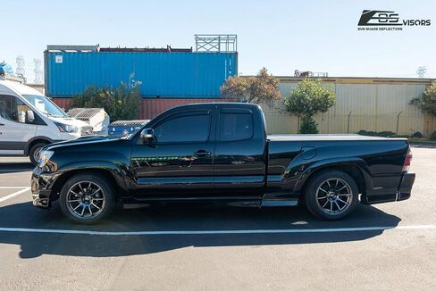 Extreme Online Store Fits All 2005-2015 Toyota Tacoma Access Cab Models | EOS Visors in-Channel Style Smoke Tinted Side Vents Window Deflectors Rain Guards in Saudi Arabia