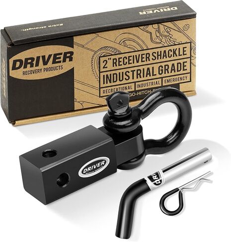2 Inch Shackle Hitch Receiver with 5/8" Hitch Pin - 5-Ton (10,000 Pound) Towing Capacity Accessory with 3/4" D-Ring in Kuwait