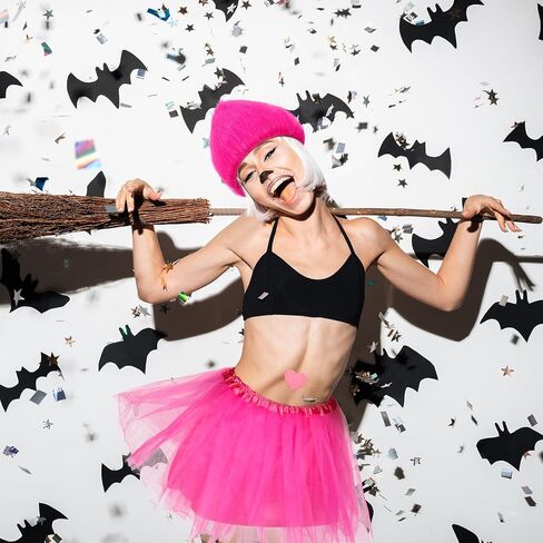 Funny Wig Hairy Costume with Tutu Skirt and Heart Sticker Funky Hairband Crazy Wig for Halloween Cosplay Party in Kuwait