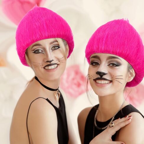 Funny Wig Hairy Costume with Tutu Skirt and Heart Sticker Funky Hairband Crazy Wig for Halloween Cosplay Party in Kuwait