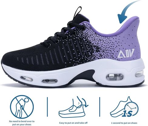 Women's Walking Shoes Slip On Tennis Sneakers Easy Put On Athletic Shoes for Ladies US 6-10.5 in Kuwait