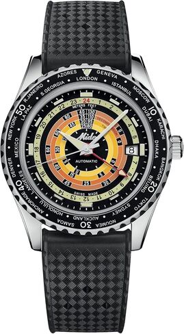 Mido Ocean Star Declussion WorldTimer - السويسري أوتوماتيكي ساعة للرجال - الاتصال الأسود - الحالة 40.5 مم - M0268291705100 in Saudi Arabia