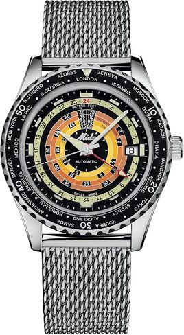Mido Ocean Star Declussion WorldTimer - السويسري أوتوماتيكي ساعة للرجال - الاتصال الأسود - الحالة 40.5 مم - M0268291705100 in Saudi Arabia