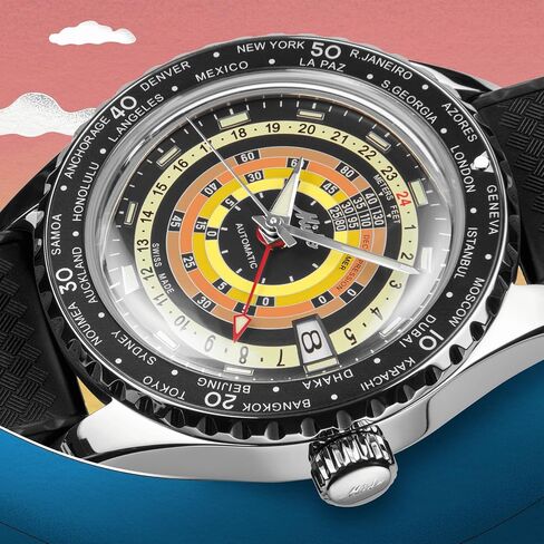 Mido Ocean Star Declussion WorldTimer - السويسري أوتوماتيكي ساعة للرجال - الاتصال الأسود - الحالة 40.5 مم - M0268291705100 in Saudi Arabia