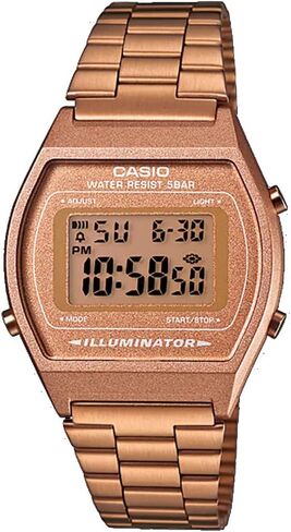 Casio B640WC-5AVT Men's Vintage Rose Gold Tone Band Classic LCD Digital Watch in Saudi Arabia