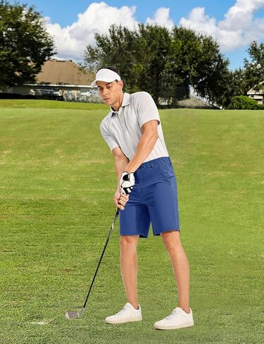 TBMPOY Men's Stretch Golf Shorts 9" Lightweight Cargo Hiking Work Business Quick Dry Short for Casual Travel 5 Pockets in Saudi Arabia