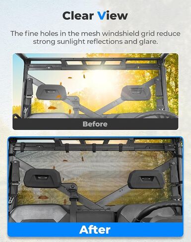 Kemimoto UTV Sunshade النافذة الخلفية الناعمة الشبكة المتوافقة مع Polaris Ranger 1000 XP/ Crew 2017-2025 ، Ranger XP 900/ XP 570/ Crew 900 ، Pro in Saudi Arabia