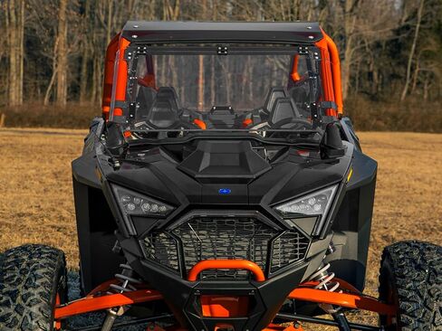SuperATV Scratch-Resistant Flip Windshield for 2022-2024 Polaris RZR Pro R 4 | Can be Closed, Vented, or Fully Open | Hard Coated | 250X Stronger than Glass | Designed for Year-Round Riding in Saudi Arabia