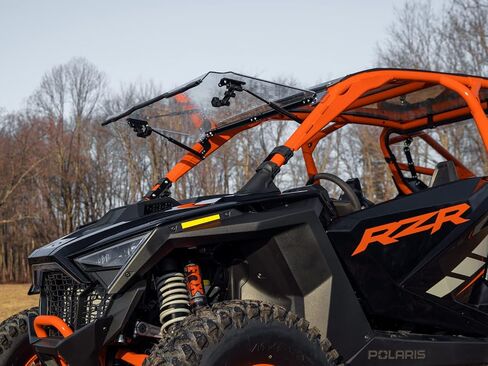 SuperATV Scratch-Resistant Flip Windshield for 2022-2024 Polaris RZR Pro R 4 | Can be Closed, Vented, or Fully Open | Hard Coated | 250X Stronger than Glass | Designed for Year-Round Riding in Saudi Arabia