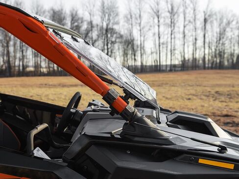 SuperATV Scratch-Resistant Flip Windshield for 2022-2024 Polaris RZR Pro R 4 | Can be Closed, Vented, or Fully Open | Hard Coated | 250X Stronger than Glass | Designed for Year-Round Riding in Saudi Arabia