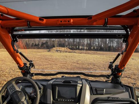 SuperATV Scratch-Resistant Flip Windshield for 2022-2024 Polaris RZR Pro R 4 | Can be Closed, Vented, or Fully Open | Hard Coated | 250X Stronger than Glass | Designed for Year-Round Riding in Saudi Arabia