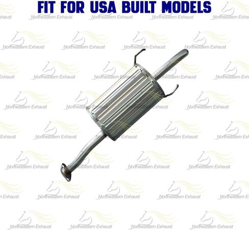 Northeastern Exhaust | Stainless Steel Resonator and Muffler Exhaust Kit Compatible for 2001-2005 Honda Civic 1.7L | 2001-2003 Acura EL 1.7L | Automotive Replacement Part in Saudi Arabia