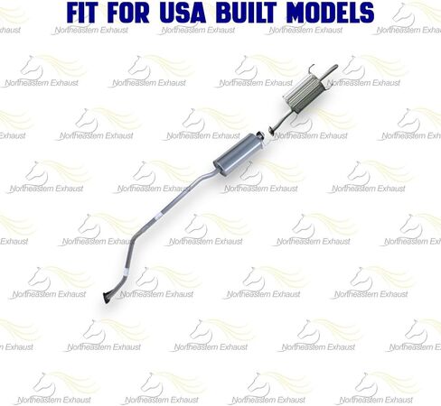 Northeastern Exhaust | Stainless Steel Resonator and Muffler Exhaust Kit Compatible for 2001-2005 Honda Civic 1.7L | 2001-2003 Acura EL 1.7L | Automotive Replacement Part in Saudi Arabia