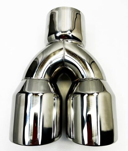 نصيحة العادم 3.00 "مدخل مزدوج 3.50 × 9.00 جولة طويلة WDWDRS3500950-300-HP-SS جدار مزدوج مصقول 304 نصيحة عادم Wesdon المقاوم للصدأ in Saudi Arabia