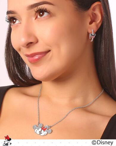 Mickey Mouse and Minnie Mouse Earrings for Women Official License, Hoop Earrings with Cubic Zirconia or Multicolored Crystals in Kuwait