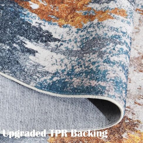 Area Rug 8x10 Washable Rugs Modern Abstract Area Rug Soft Non-Slip Non-Shedding Faux Wool Stain Resistant Floor Carpets for Living Room Bedroom Dining Room Kids Room Home Office (Grey) in Kuwait