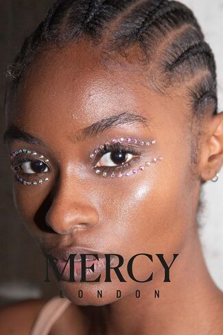 MERCY LONDON Crystal Eyeliner Jewels in Gold and Black Costume Accessories Face Gems Jewels All In One Halloween Headpiece Stick On in Kuwait
