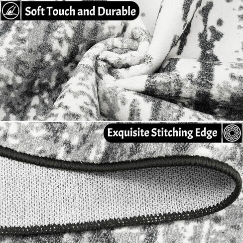 Area Rug 8x10 Washable Rugs Modern Abstract Area Rug Soft Non-Slip Non-Shedding Faux Wool Stain Resistant Floor Carpets for Living Room Bedroom Dining Room Kids Room Home Office (Grey) in Saudi Arabia