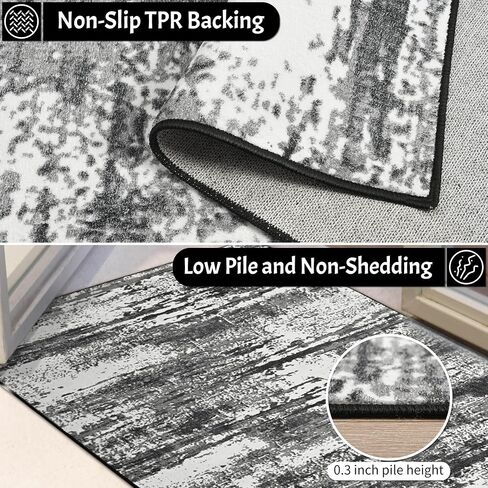Area Rug 8x10 Washable Rugs Modern Abstract Area Rug Soft Non-Slip Non-Shedding Faux Wool Stain Resistant Floor Carpets for Living Room Bedroom Dining Room Kids Room Home Office (Grey) in Saudi Arabia