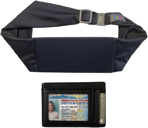 BANDI Pocketed Belt with Slim RFID-Blocking Wallet - Running, Travel & Medical Belt, Holds Phone, Passport, Keys, Adjustable & Comfortable Fit, Secure Storage for Essentials - Confetti/Cherry in Kuwait