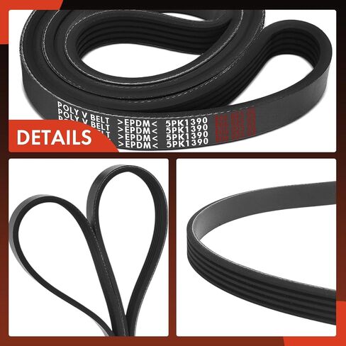 A-Premium Engine Serpentine Drive Belt متوافق مع Hyundai Sonata 1999-2005 ، Santa Fe 2001-2006 & Kia Optima Magentis 2001-2006 & Ford Thunderbird 1981 & Mercury Cougar 1981 ، 2.4L 4.2L 5.0L. in Saudi Arabia