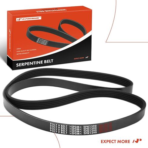 A-Premium Engine Serpentine Drive Belt متوافق مع Hyundai Sonata 1999-2005 ، Santa Fe 2001-2006 & Kia Optima Magentis 2001-2006 & Ford Thunderbird 1981 & Mercury Cougar 1981 ، 2.4L 4.2L 5.0L. in Saudi Arabia